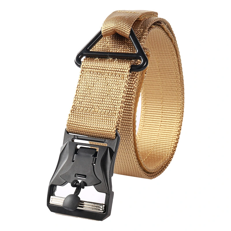 3.8cm Style Tactical Custom Men Style Web Outdoor Woven Fabric Nylon Belt with Plastic Buckle Laser Logo