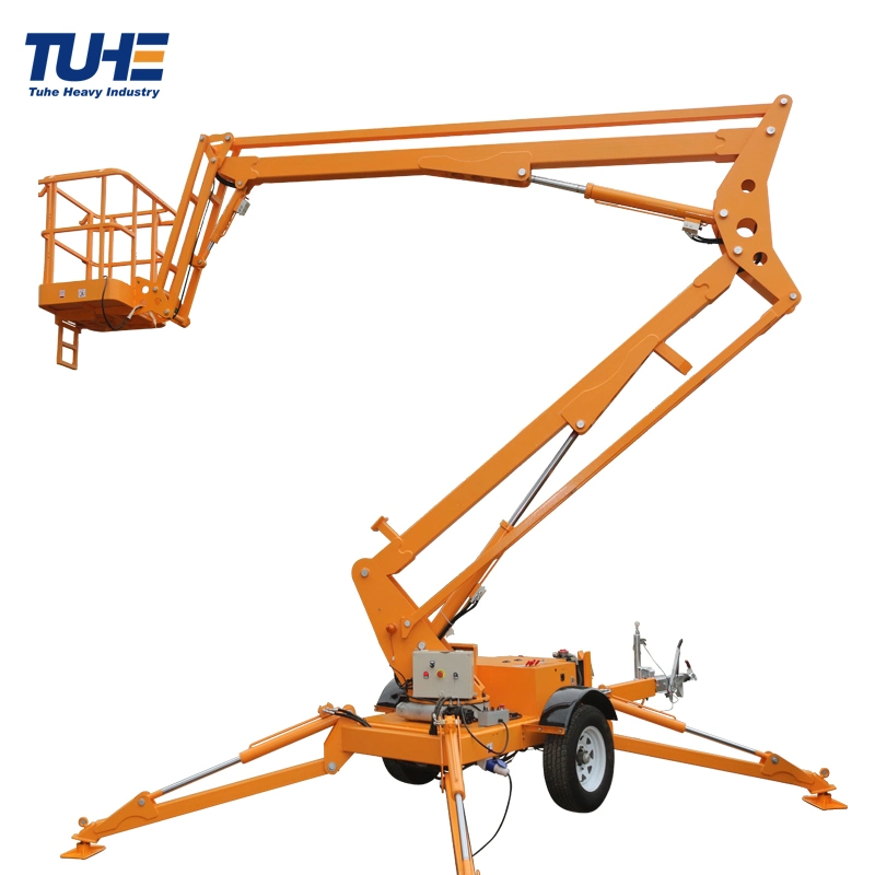 Levage Tuhe 6m 8m 12m 14m 16m Cherry Picker 4X4 Voiture de relevage de rampe montés sur camion grue de levage avec panier