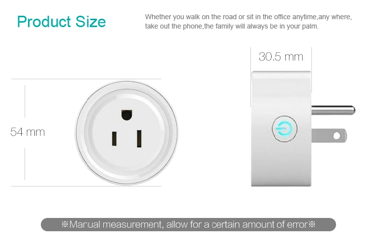 Shinelite Tuya APP Us Type Wall Plug WiFi Smart Plug