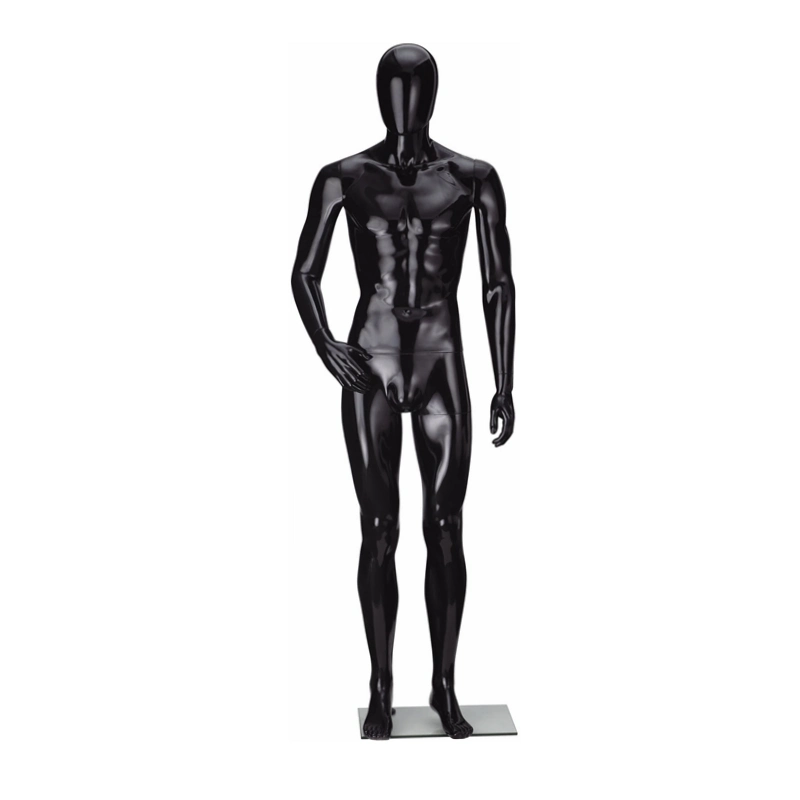 High Polished Shiny Black Gentleman Plastic Mannequin for Display