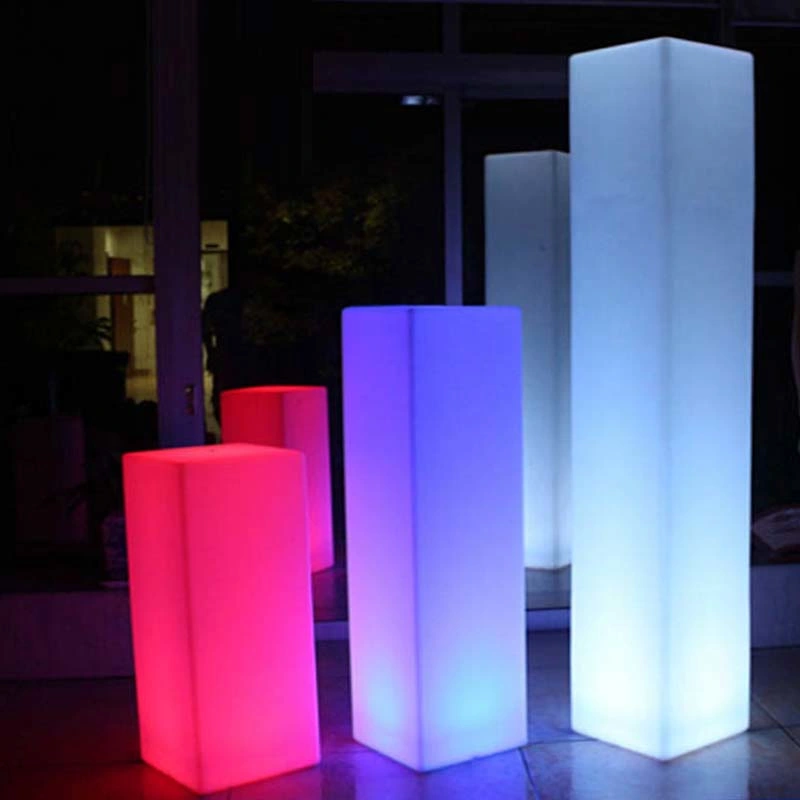 Iluminación de columna cuadrada LED para muebles de patio al aire libre de salón de belleza usados