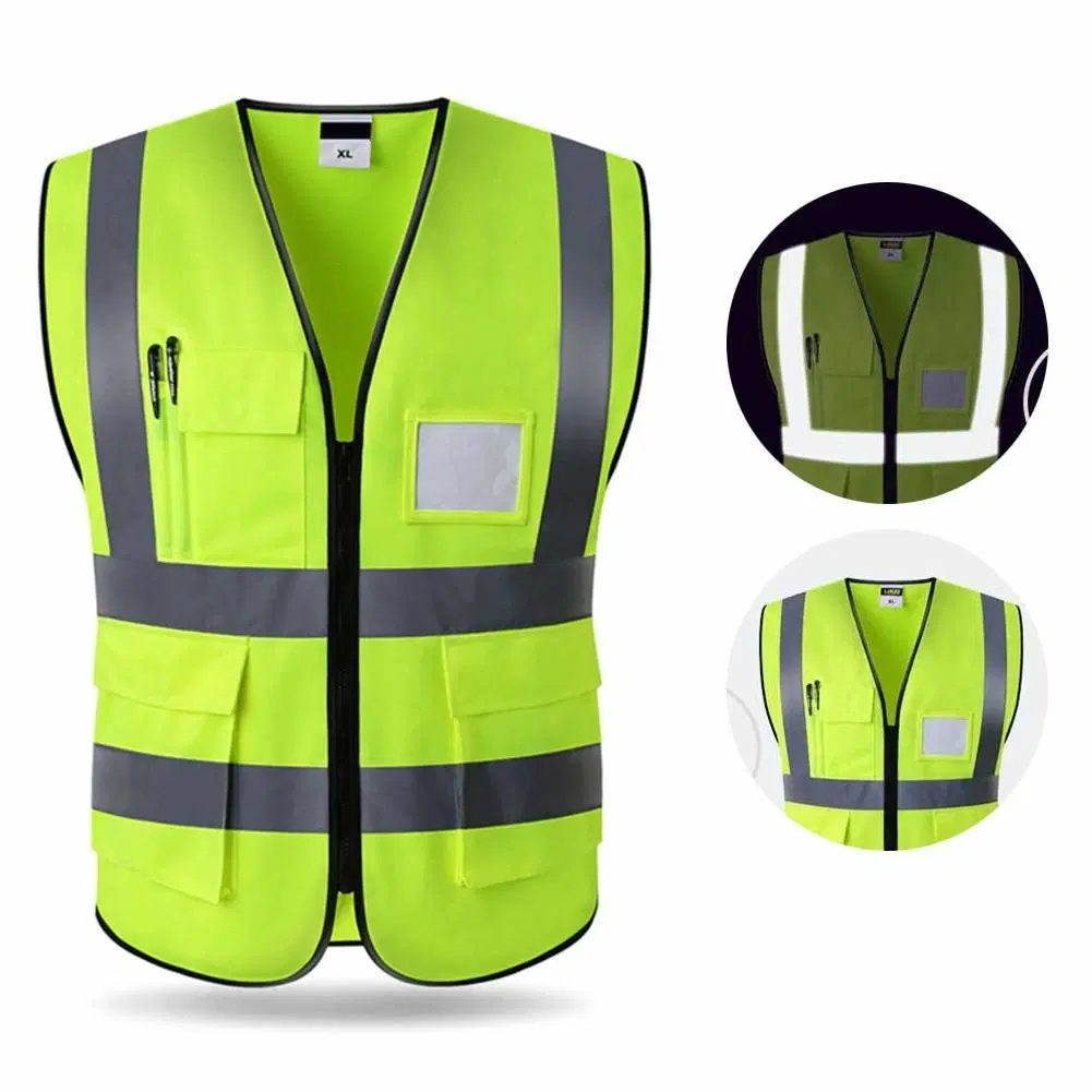 La parte superior de seguridad de poliéster transpirable de ropa de trabajo reflexivo Unisex uniforme para la Seguridad Vial ferroviario