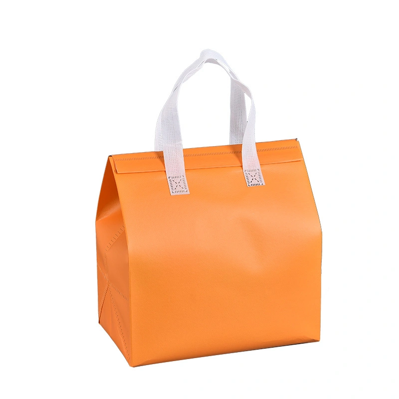 Custom Logo Printed Carry Handle Non Woven Shopping Tote Packaging Bag