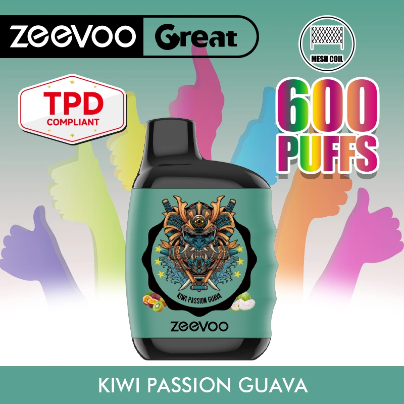 Vente en gros le plus récent Zeevoo Great 600 Puffs E cigarette Vape Stick Stylo à tête de Vape jetable Cuvie plus de choix de plusieurs saveurs