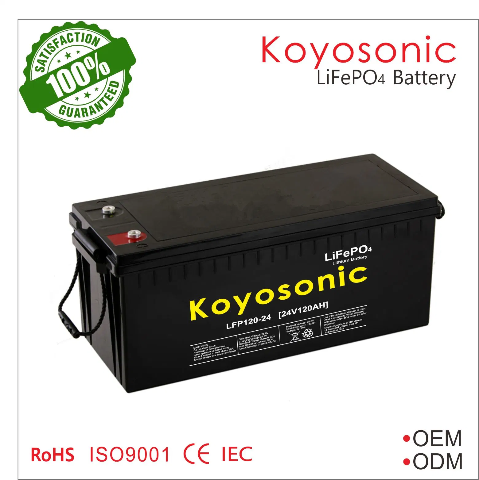 L'ONU 24V38.3 120AH 1c de batterie au lithium LiFePO4 Batteries Solaires Pack pour stockage / Marine et les applications EV