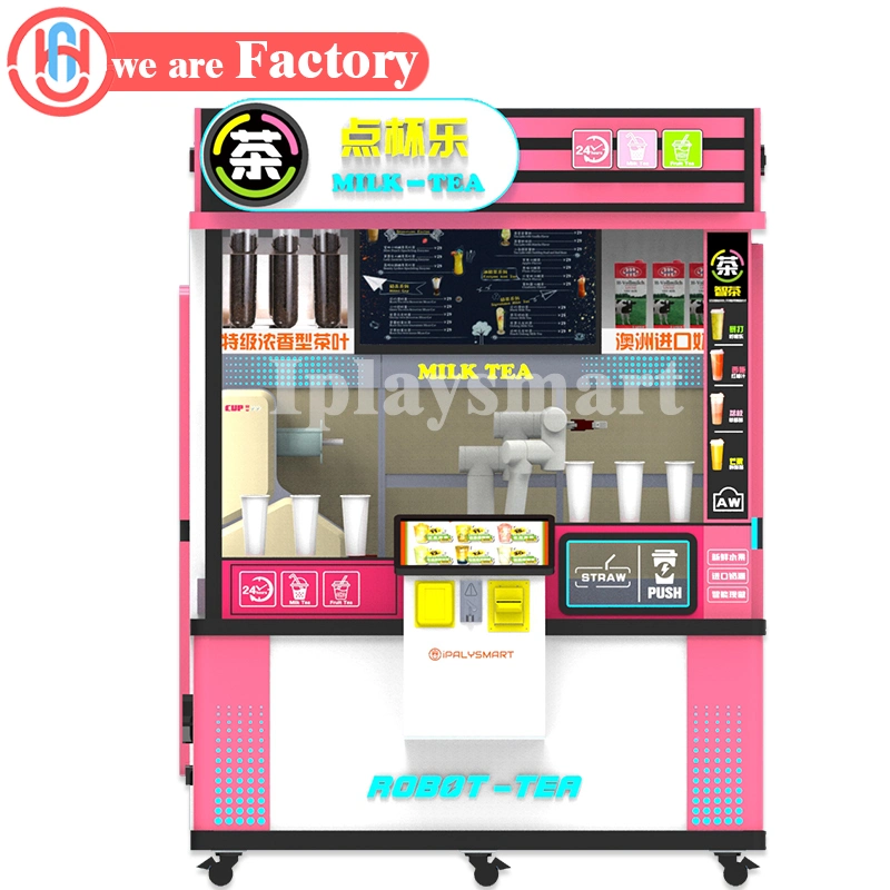 Smart Bubble Tee Vending Maschine Automatische Milch Tee Vending Maschine Roboter Arm Machen Boba Tee Vending Machine Factory