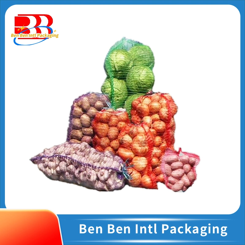 Egp Onion Packing Poly Mesh Bags Agriculture Vegetables Packing PP 25kg Package Offset Printing Drawstring Recyclable Accept