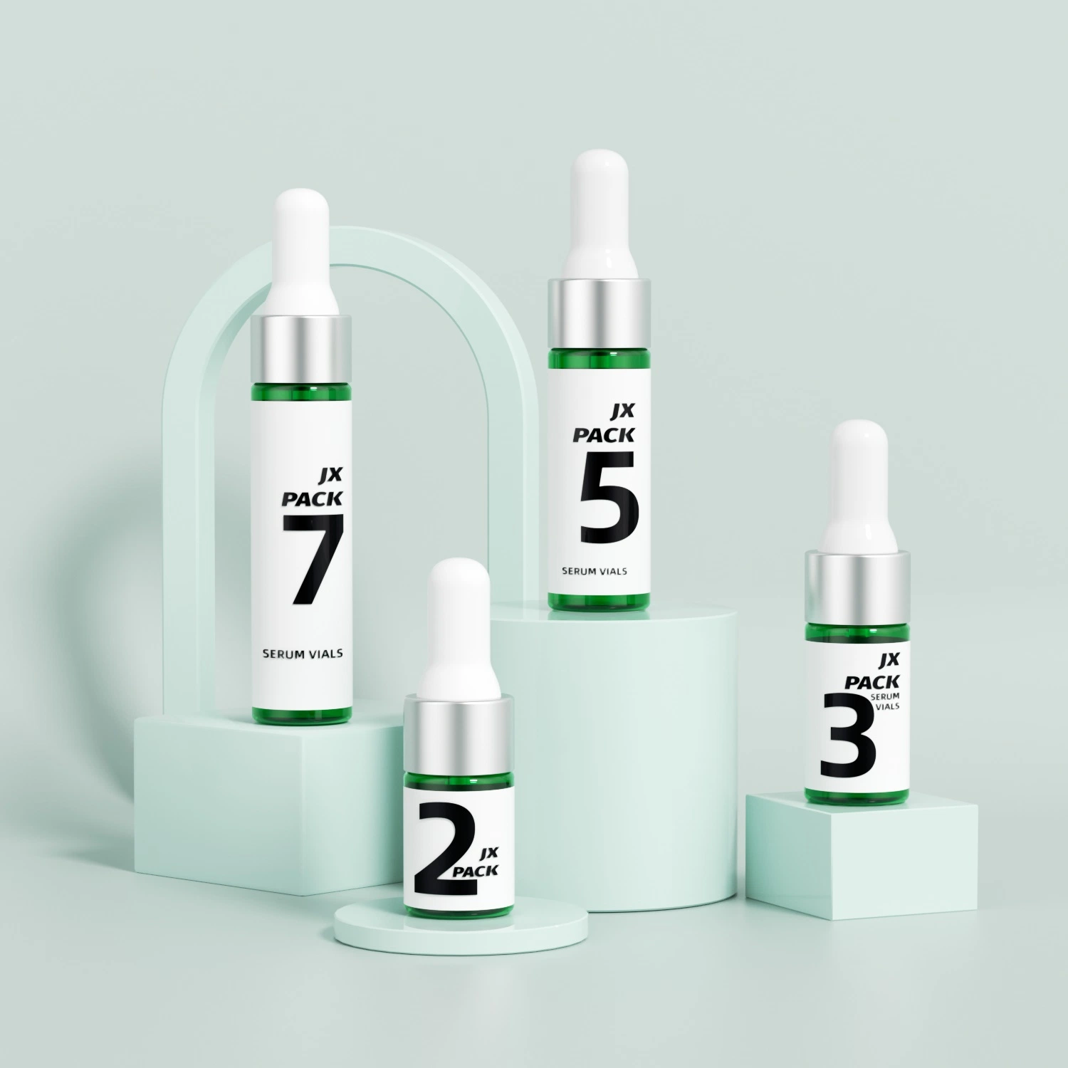 2ml 3ml 5ml 7ml muestra de vidrio de aceite esencial de prueba personalizada Vial cosmético