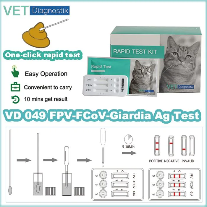 (FPV/FCOV/Giardia AG) Feline Panleukopenia/Giardia Antigen Combo Rapid Test