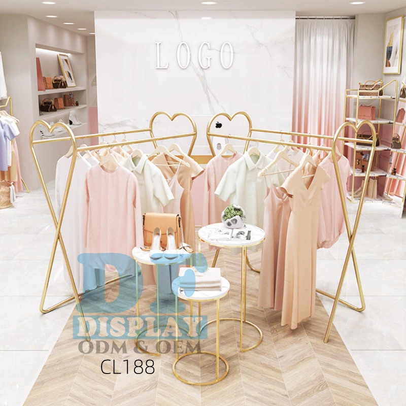 Modern Boutique Skincare Shop Furniture Custom Metal Display Rack Wholesale Street Retail Store Design for Clothing