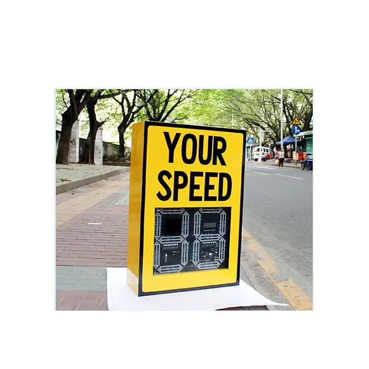 Solar Panel Aluminum LED Flashing Display Traffic Vehicle Speed Control Detector