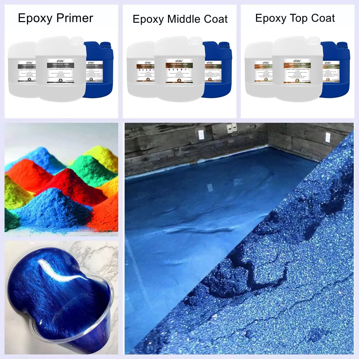 Liquid Glass Epoxy Resin Metalic Epoxy Coating Epoxy Garage Floor Coatingepoxy for Garage