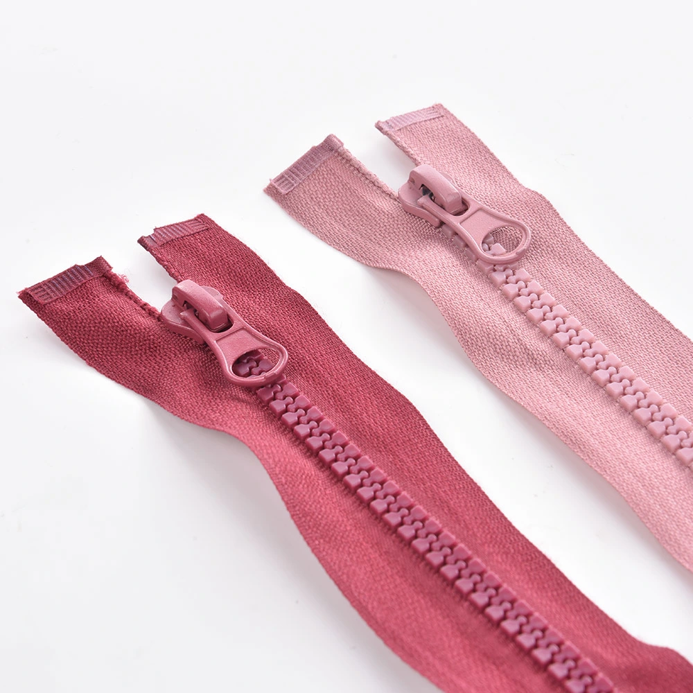 Wholesale Custom Colorful Polyester Tape Zipper Plastic Resin Zipper with Puller for Jeans, Bags, Jackets