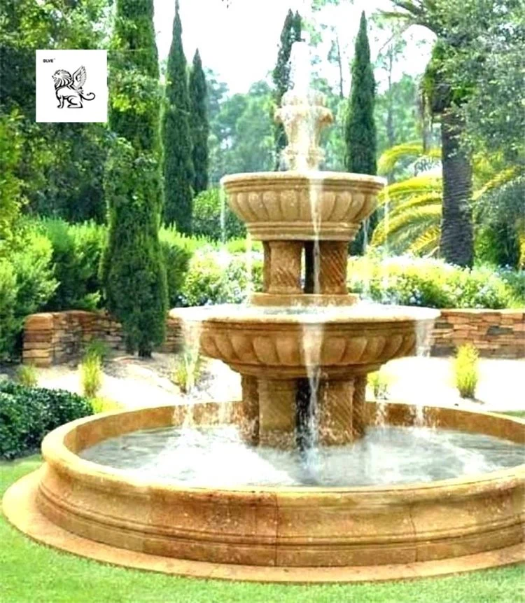 Decoración de Jardín de las ventas gran fuente de agua de piedra de mármol Mfwg-19