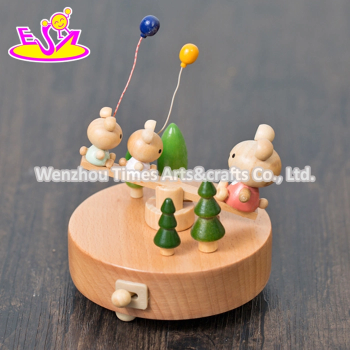 Handmade DIY Crafts Natural Beech Wood Kids Music Box W07b040