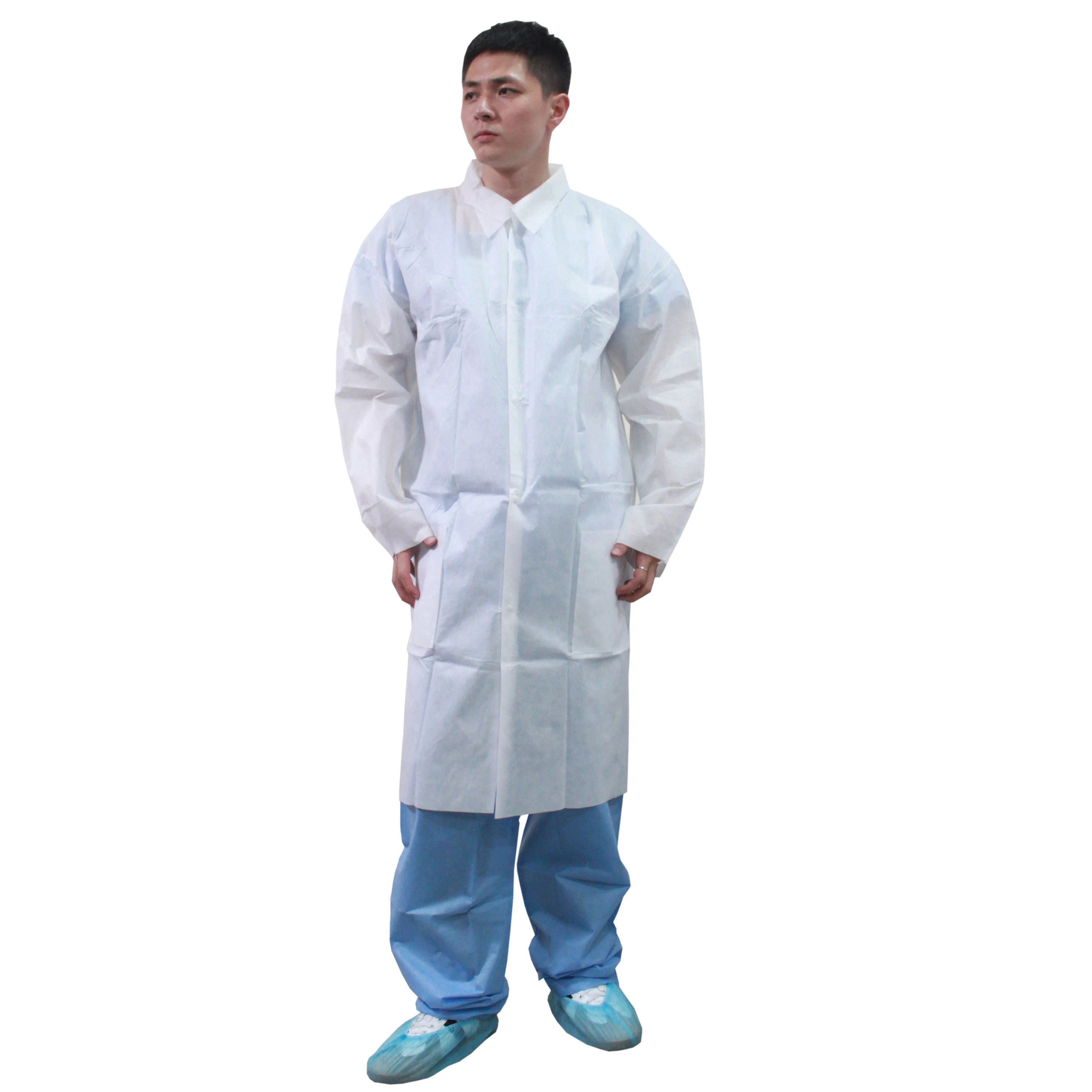 Non Woven Disposable Lab Coat Designs Lab Coats with Elastic Cuff