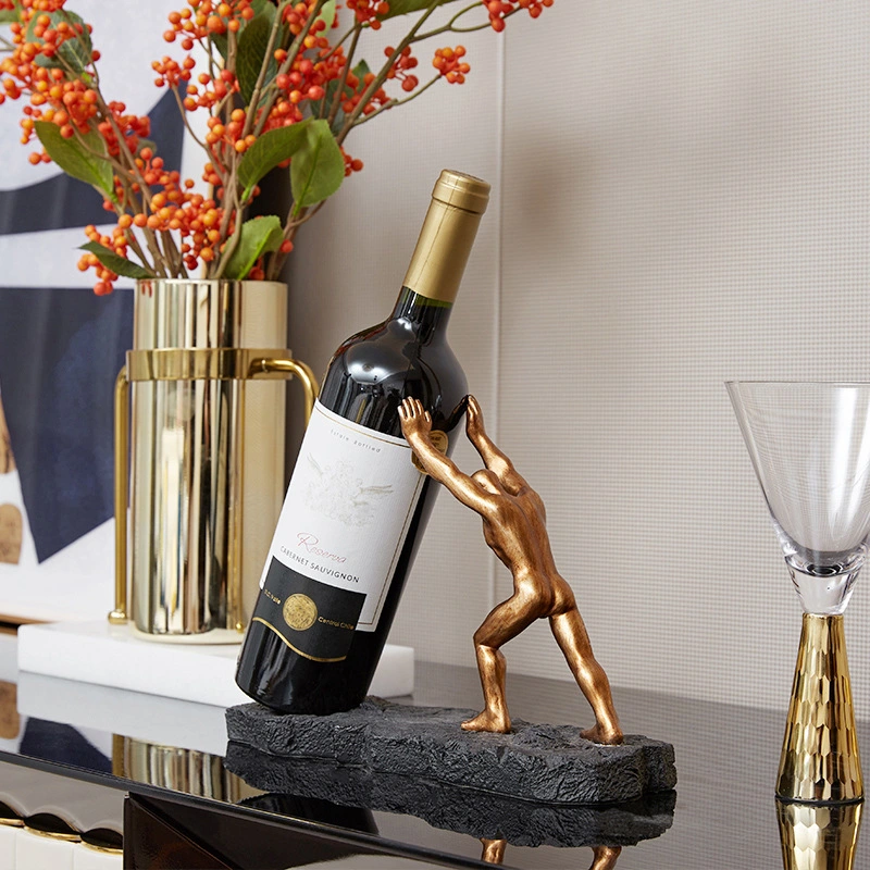 Hot Seller Resin Person Wine Bottle Holder Stand Bar Party Use