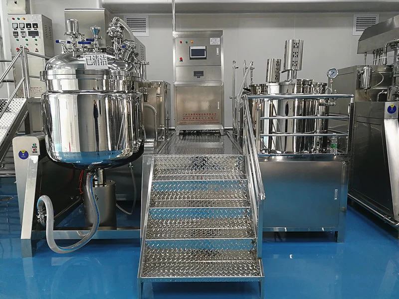 Food Grade Stainless Steel Trolley Vacuum Emulsion Tank Mixer Chemical Liquid Emulsifier Mixing Tank with Removable Wheels