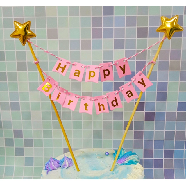 Wholesale/Supplier Christmas Birthday Cake Decoration Cake Topper 3D Funny Happy Birthday Paper Cake Topper