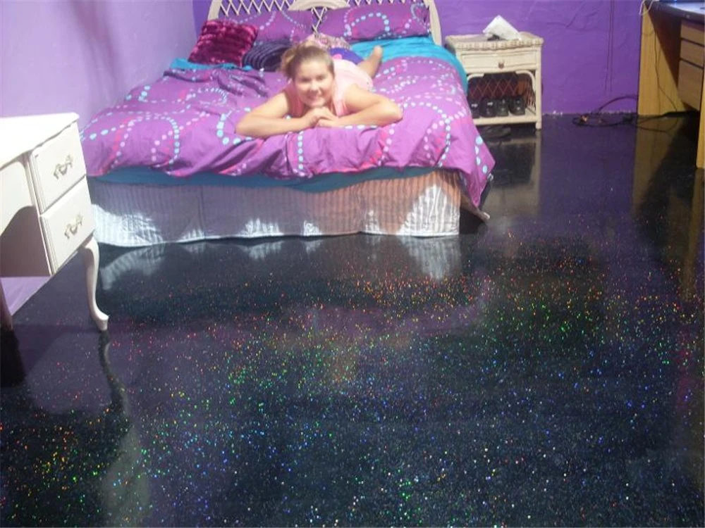 Holographic Glitter Epoxy Floor Coating for 200 Sq FT