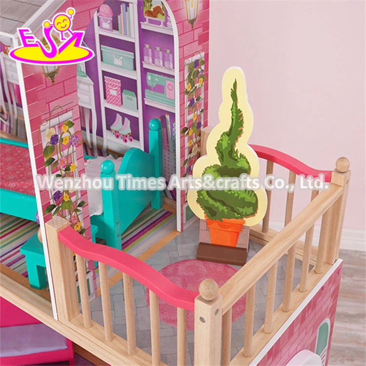 Best Design Big Size Kids Wooden Elegant Doll House Set with Furniture W06A227