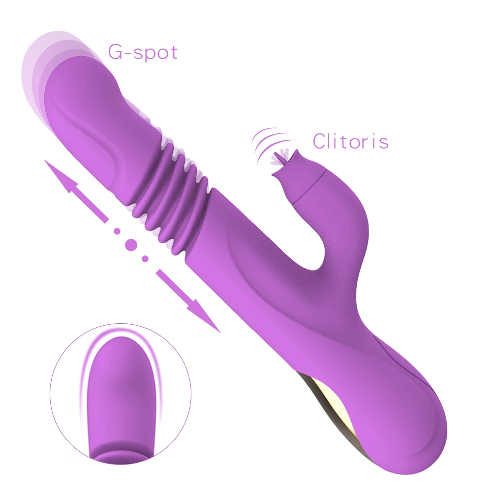 Powerful 7 Speeds Adult Vibes Clitoris Stimulation Telescopic Rabbit Sucking Vibrator Heating Masturbation Dildo for Woman