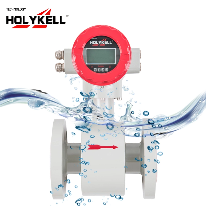 Agua caliente electromagnética Holykell flujómetro electromagnético de inserción