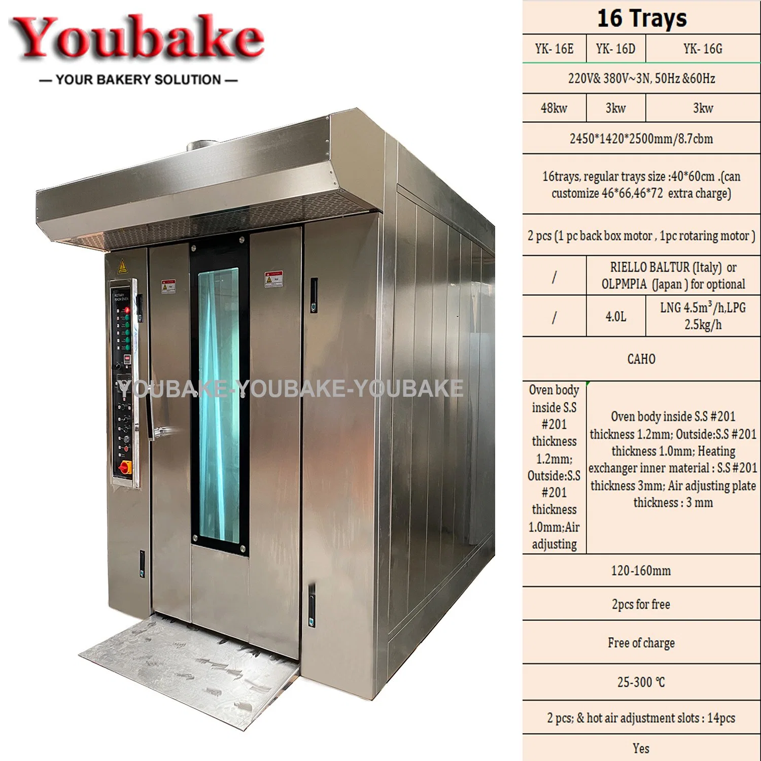 Commercial Bread Baking Oven Bakery Machinery 16 32 Trays Rotary Bread Rack Oven / Bakery Equipment / Rotating Baking Oven