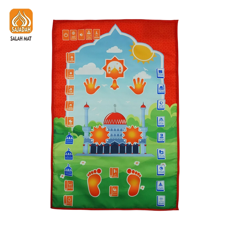 Factory Competitive Price Best Muslim Gift Children Portable Interactive Prayer Carpet Dt1705