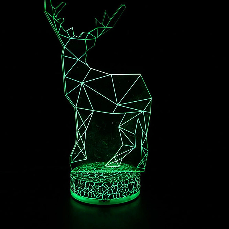 Geschenk LED-Licht Basis RGB Farbe ändern Nachtlicht 3D Acryl Tischleuchte Home Dekoration Maßgeschneiderte Touch Lights Little Deer 3D Zimmer Nachtlicht