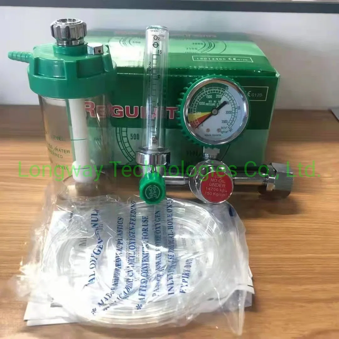 Oxygen Regulator and Flowmeter with Humidifier Bottle for Oxygen Cylinder Use