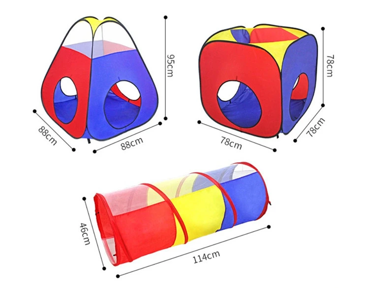 Geeme 4 en 1 niños pop up Teepee TIENDA Juego de cubo con túnel Combo