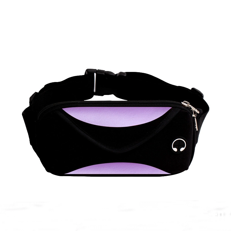 Neopreno impermeable Senderismo Ciclismo girando el Hip Hop de la correa de corredores de bolsa de cintura deporte orificio auricular Material conducción Fanny Pack