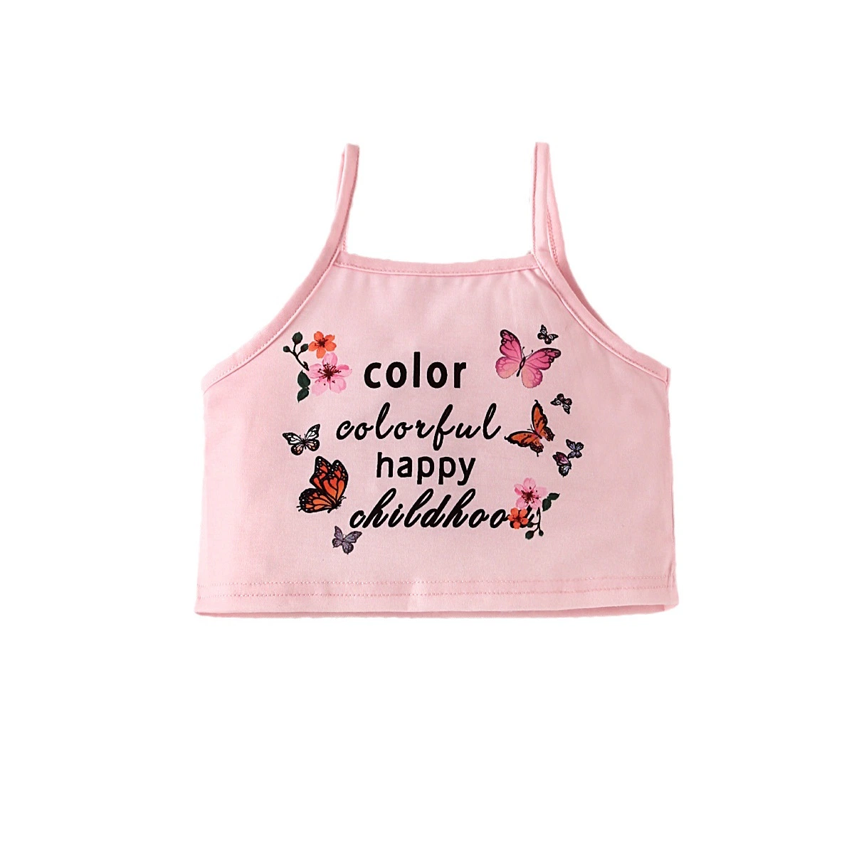 Broken Flower Children's Clothing Girl's Vest Class a Pure Cotton Sling Inner Wear Baby Bottom