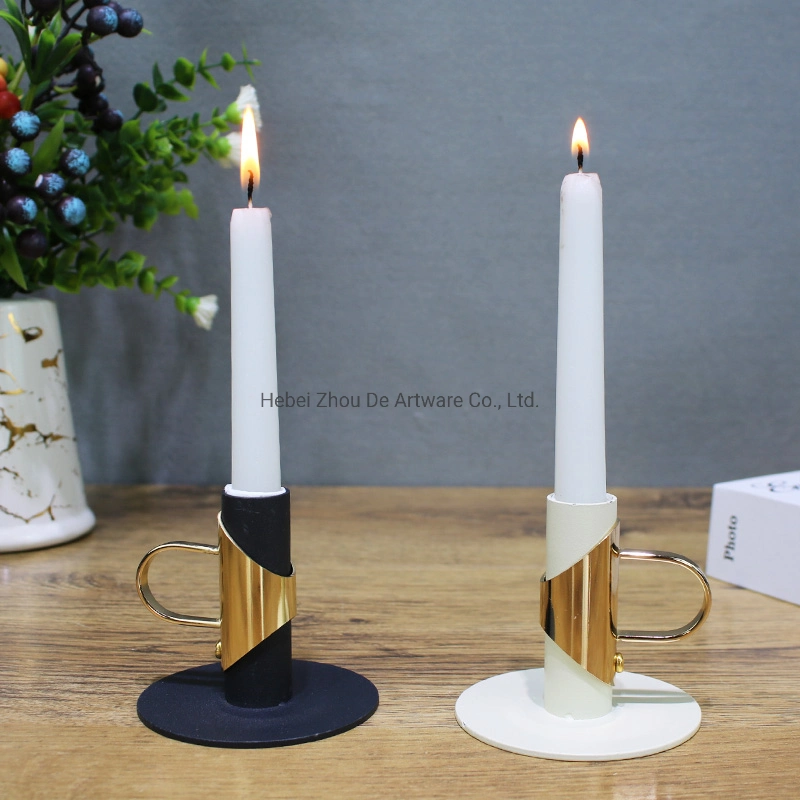 Factory Custom Metal Black Taper Candle Holders Classic Design Candelabra