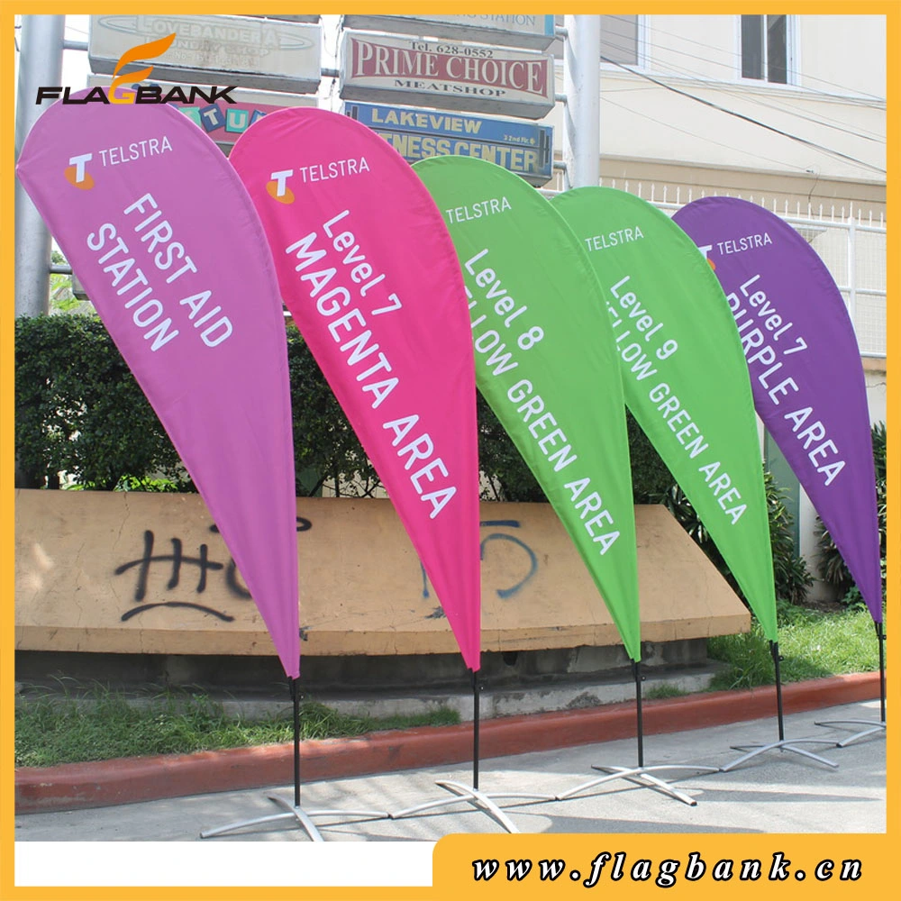 Exhibition Fiberglass Digital Printing Teardrop Flag/Flying Flag