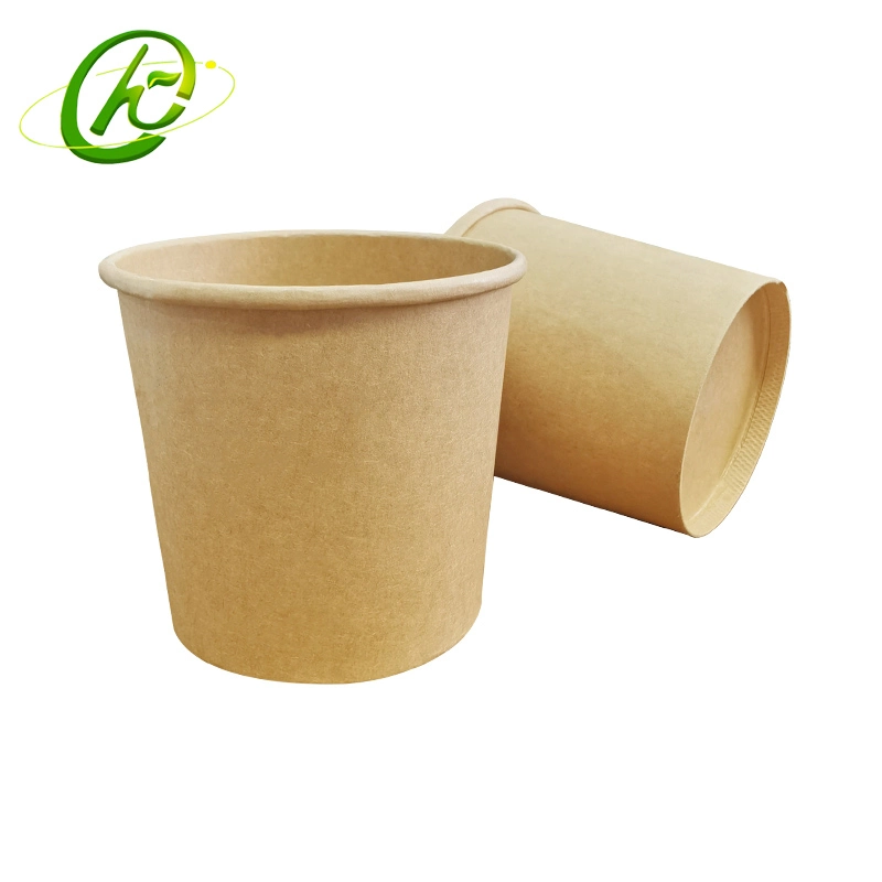 Factory Price Disposable 32oz Kraft Paper Soups Snacks Bowl Take Away Packaging Paper Bucket with Lids Can Be Customized