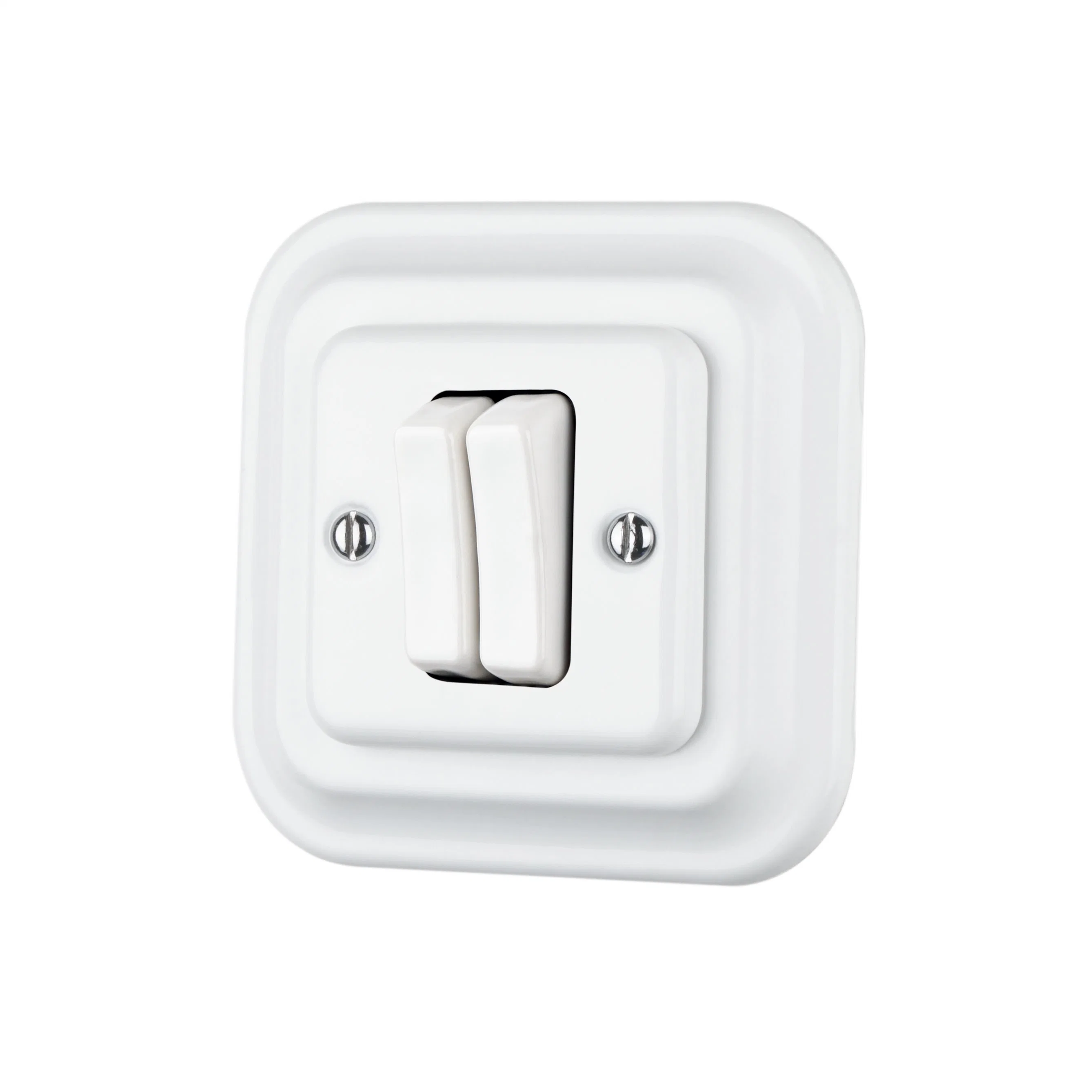 مفتاح رباعي الأزرار خامات الخزف EU Standard Ceramic Retro Light Switch مفتاح كهربائي 250V 10 A