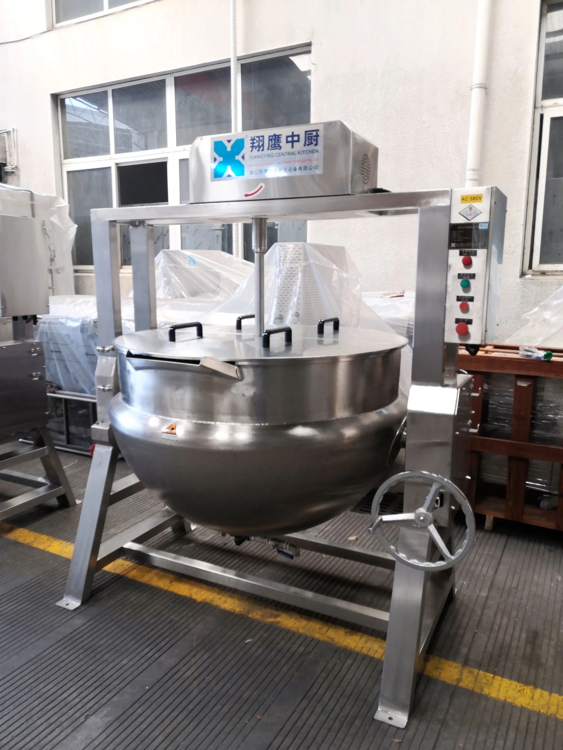 Industrial Chocolate Steam Double Jacket Kettle Electric Heating Jam Cooking Mixer Soup Making Machine with Agitator
