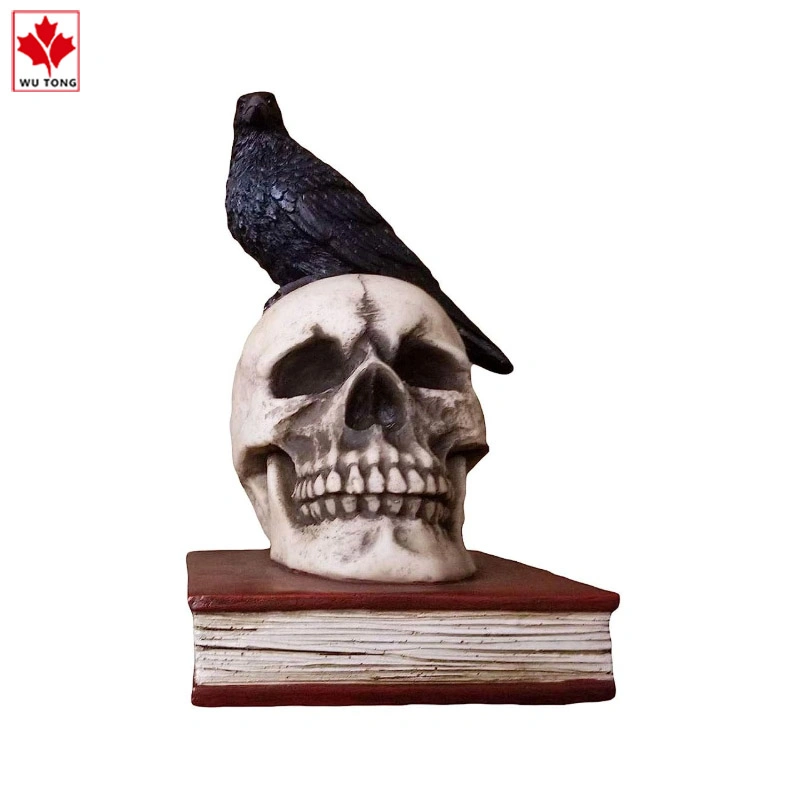 Funny Crafts Resin Halloween Skull Statue Bookends Home Decor Gifts