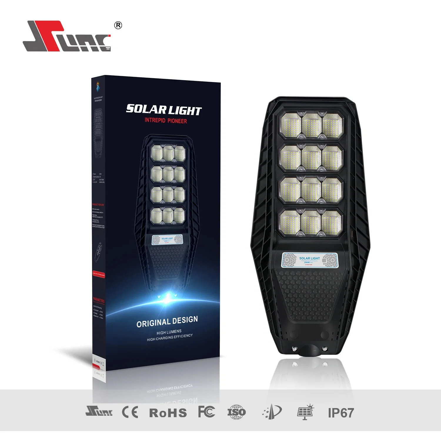 High Brightness 200W Solar Street Light LED Outdoor