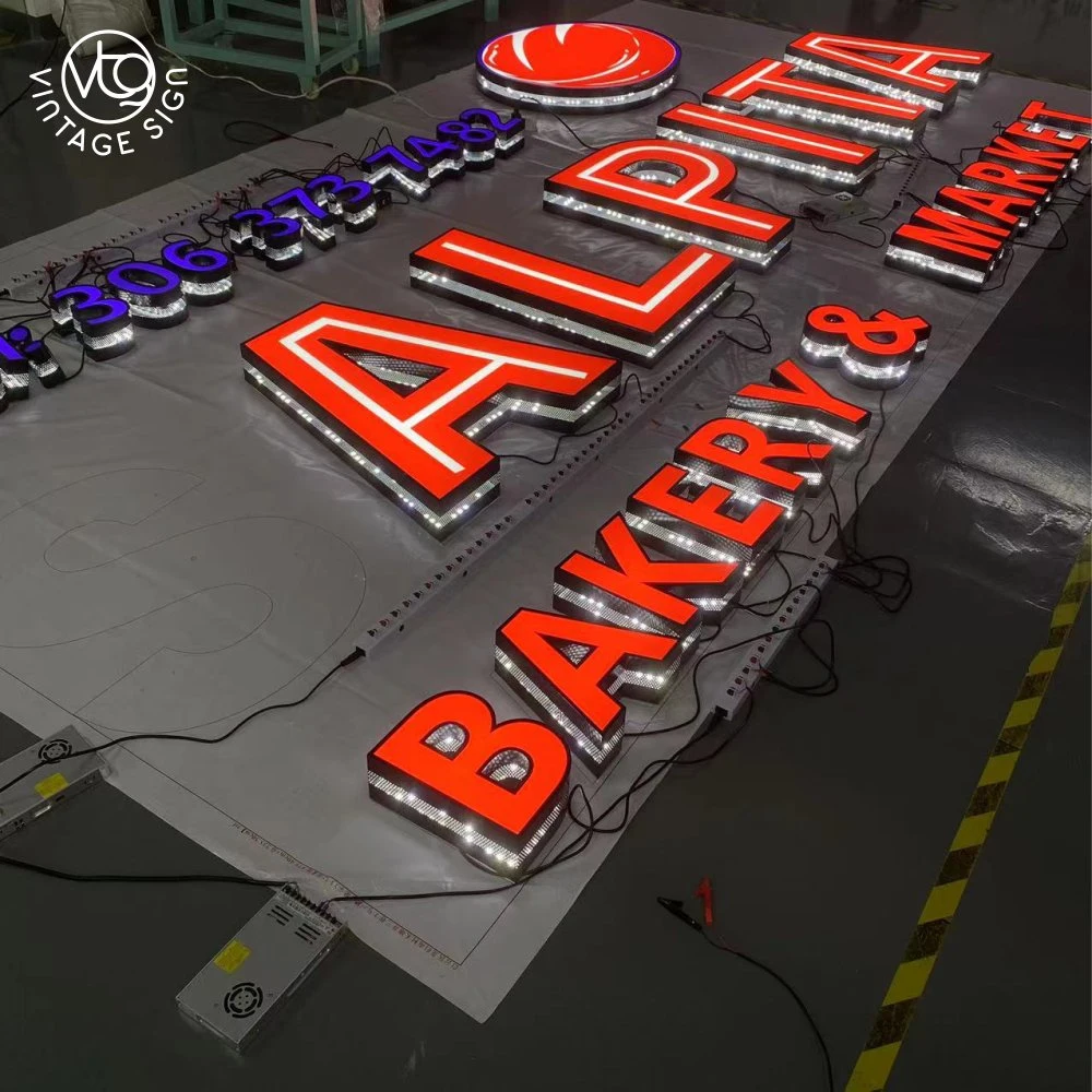 3D Lighting LED Letter Logo or Shops Outdoor LED Pizza Sign