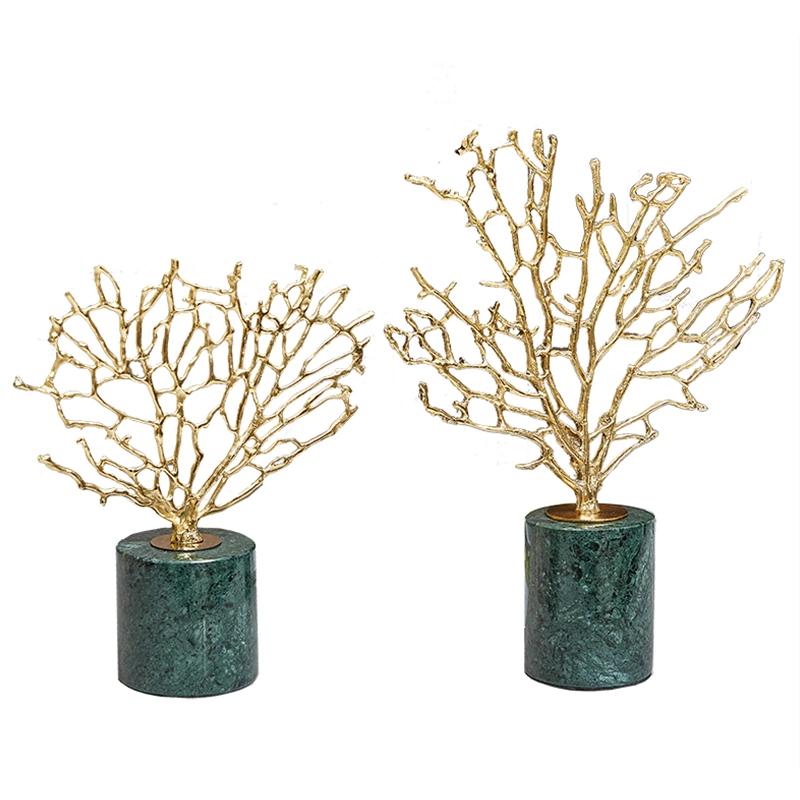 Modern American House Furnishings Home Decor Art Gift Metal Crafts Coral Living Room Decoration