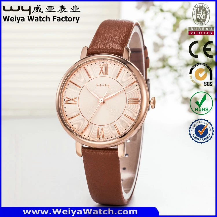 Leather Watch Alloy Watch Classic Business Ladies' Watch (Wy-107A)