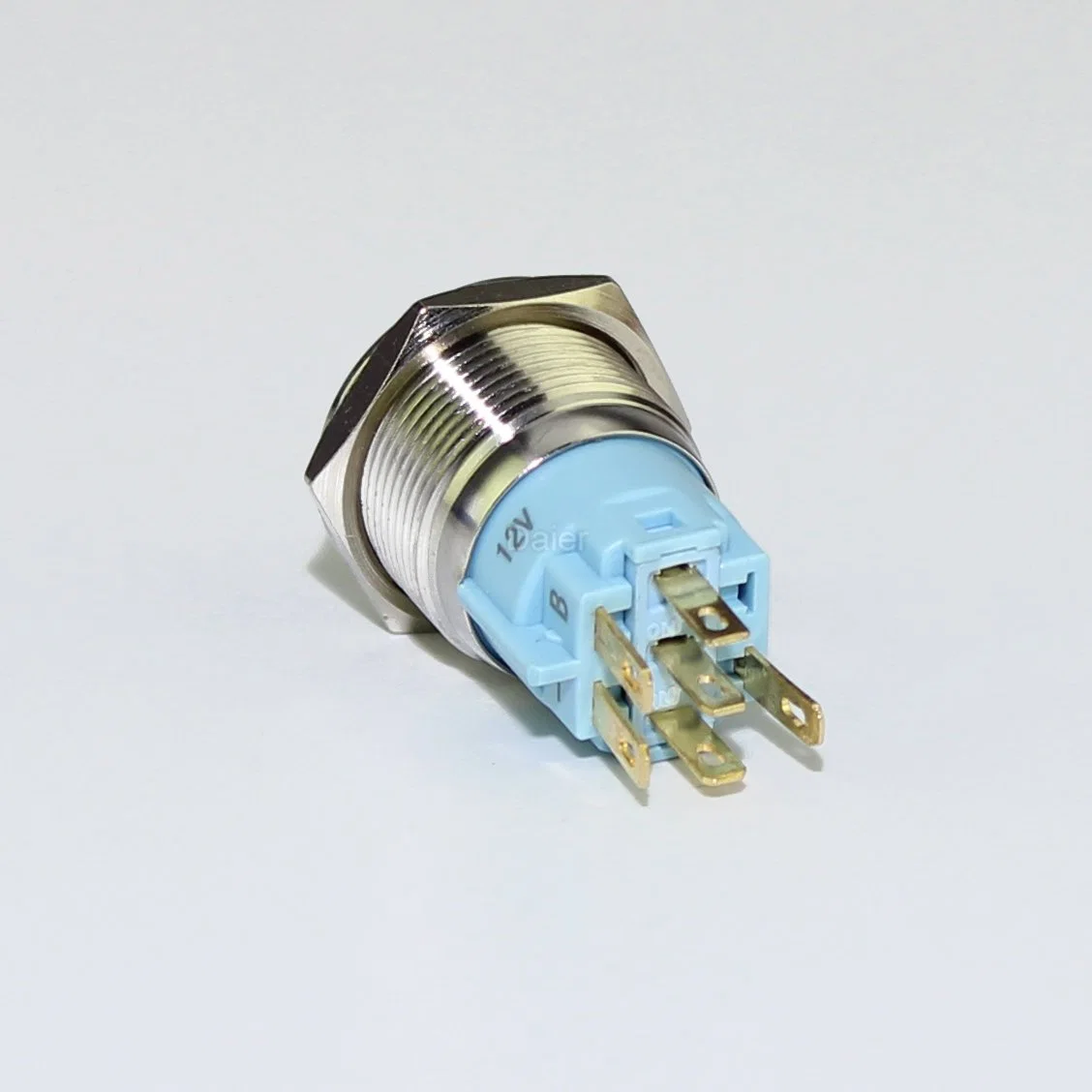 19mm Bio-Color 5pino 12V de trava de metal do LED do interruptor de botão de pressão