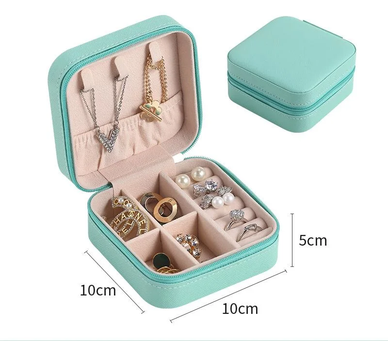 Boîte de rangement en cuir pour bijoux Collier Boucles d'oreilles Emballage Coffret de présentation de bijoux