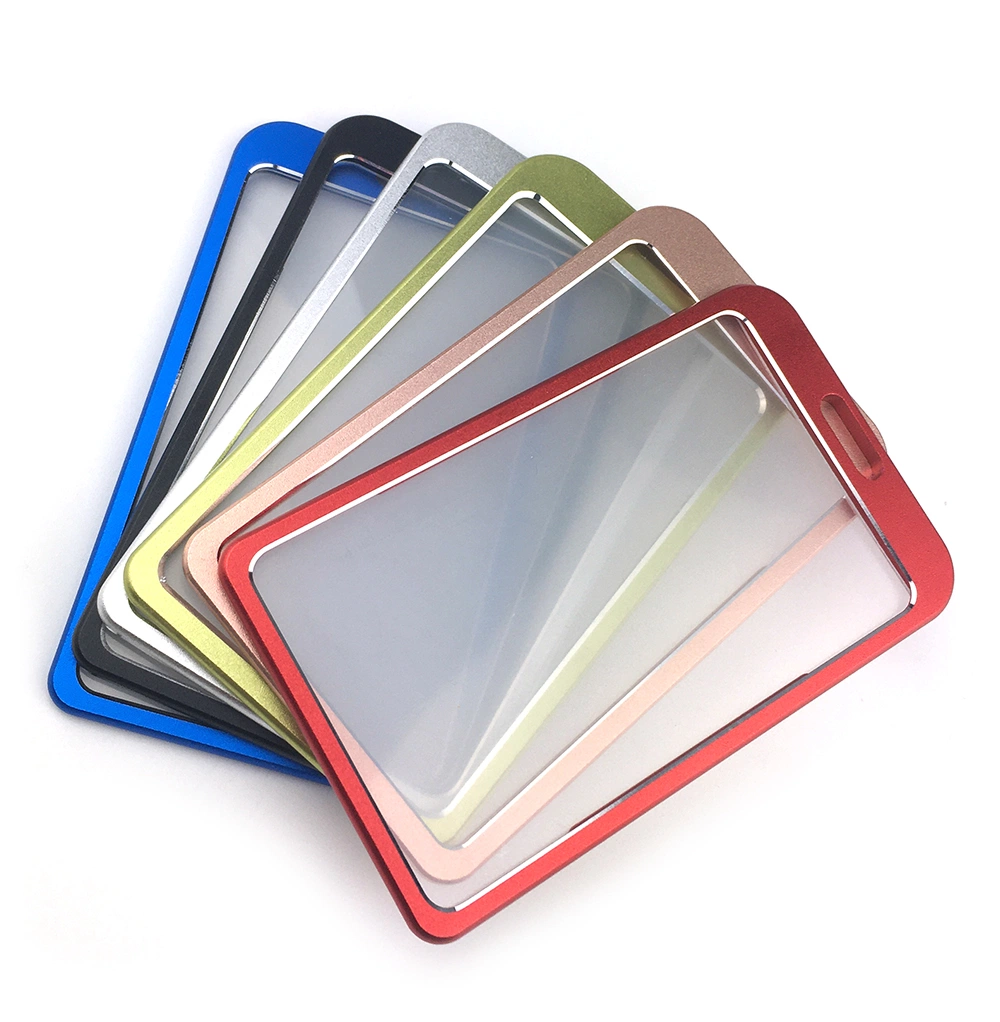 Internal Size 8.5*5.4cm Aluminium Alloy Metal Photo ID Card Holder