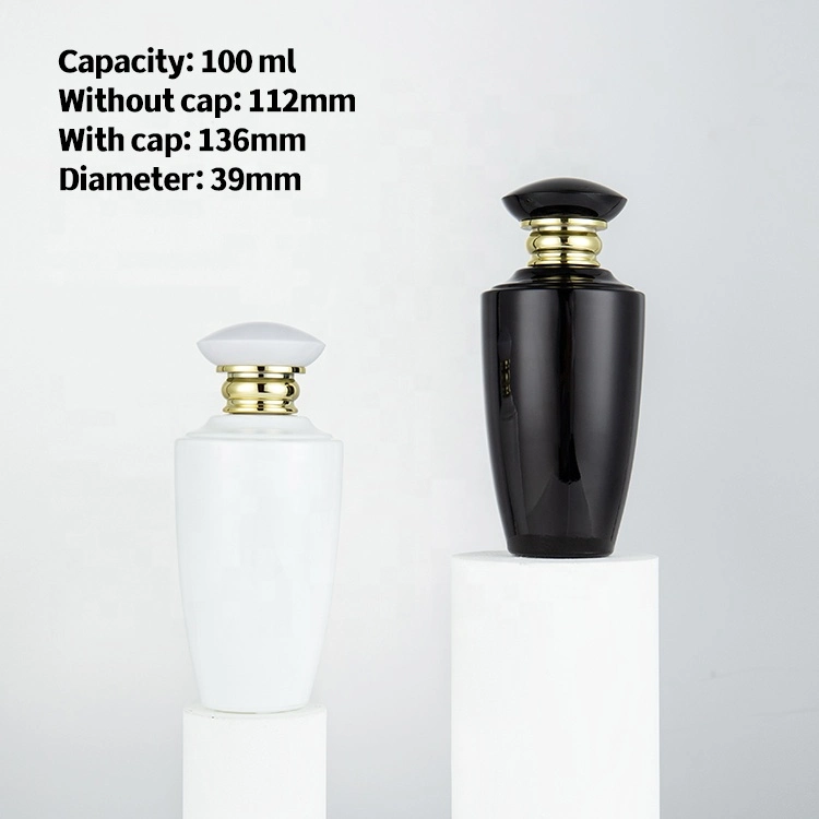 Unique Perfume Bottles 100ml Glass White Black Perfume Spray Bottle Glass Logo 100 Ml and Packaging