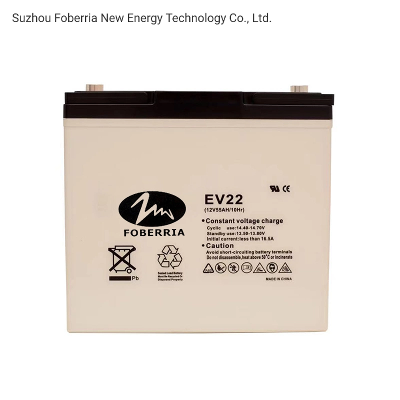 بطارية EV عالية الأداء ذات بطارية عالية الأداء ذات تصميم دائري عميق 12V55ah