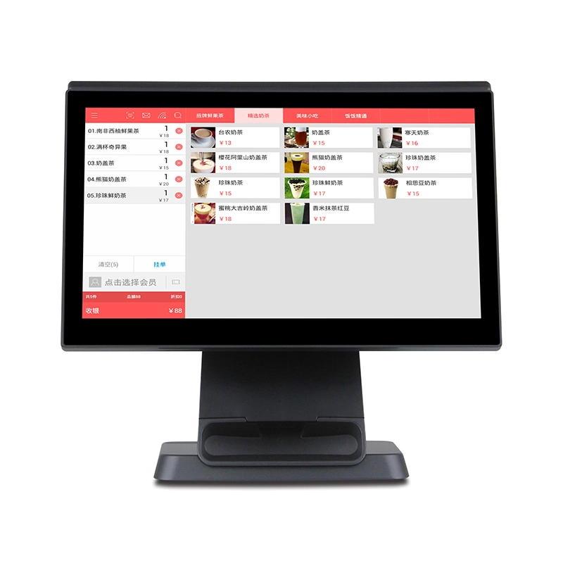 Prix bon marché 15.6''Display système tablette tactile à double écran système POS